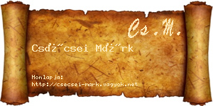 Csécsei Márk névjegykártya